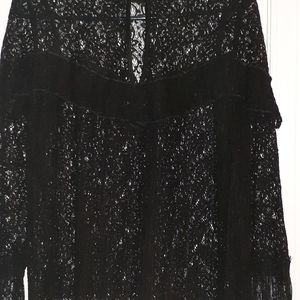 Saylor Womens Black Lace Top.